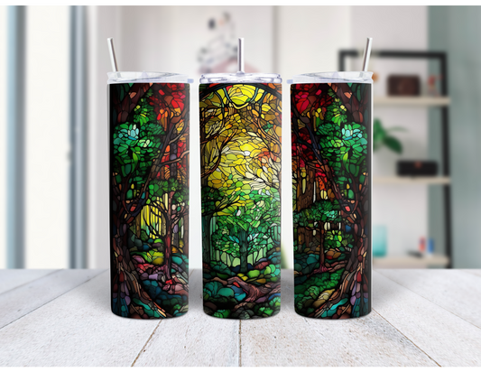 Stained Glass Forest Tumbler