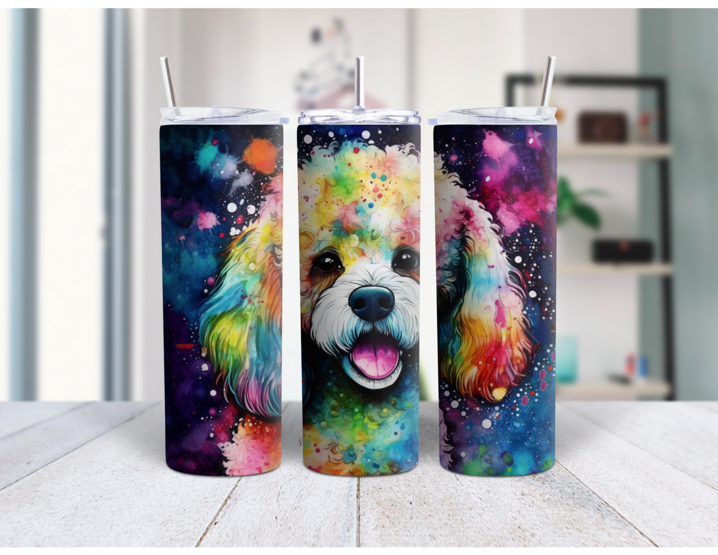 Poodle Alcohol Ink Tumbler