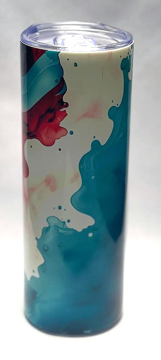 Alcohol Ink American Flag Tumbler