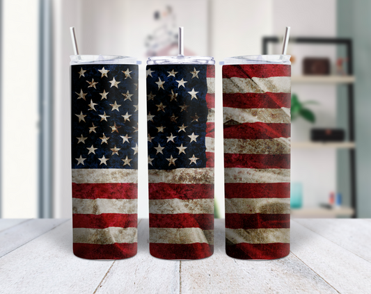 American Flag Tumbler