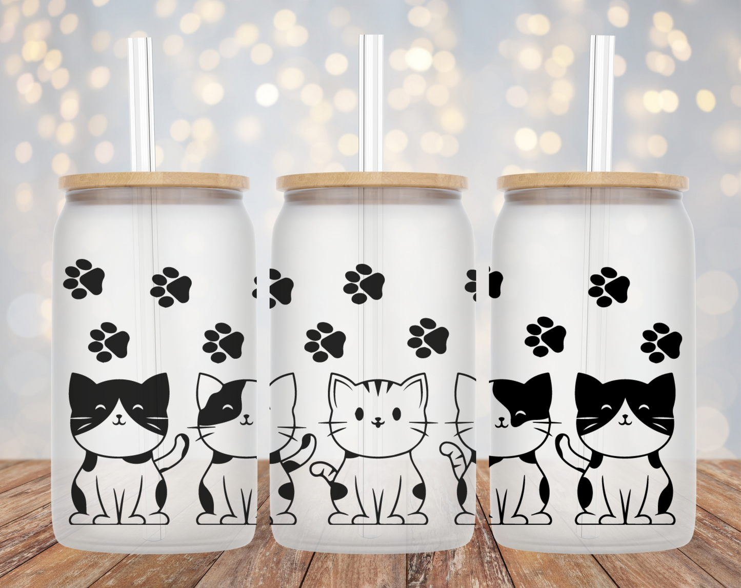 Cat Frosted Libbey Glass