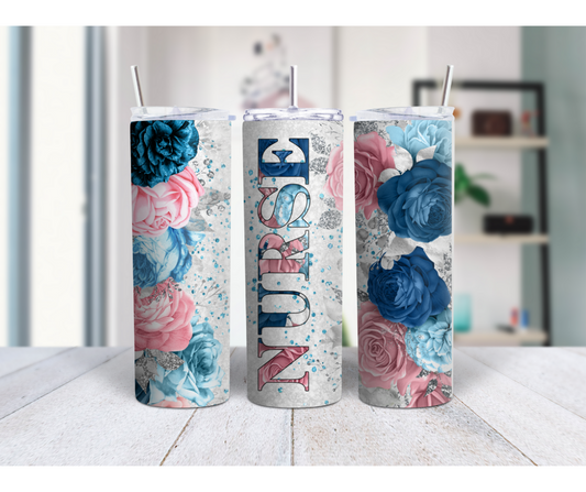 Floral Nurse Tumbler