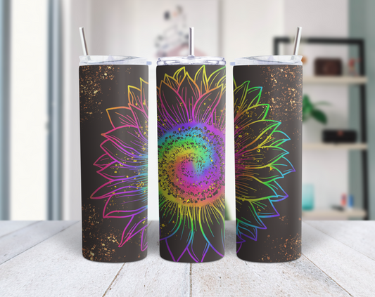 Rainbow Sunflower Tumbler